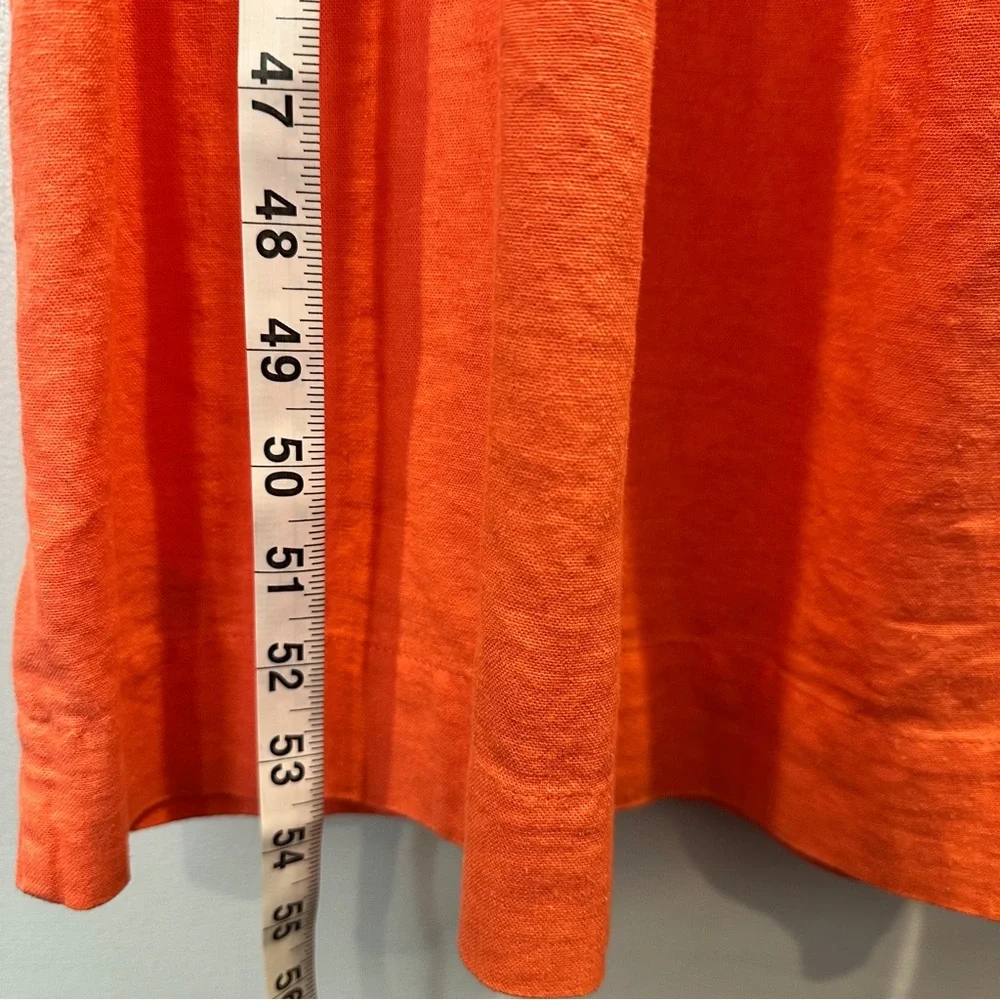 GAP Drop Waist Coral Linen Blend  Maxi Dress Small Tall‎ - Picture 10 of 11